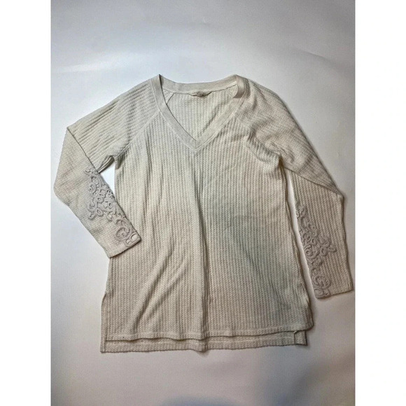 Soft Surroundings Thermal Top Knit small Embroidered Soutache Cuffs - Picture 1 of 8